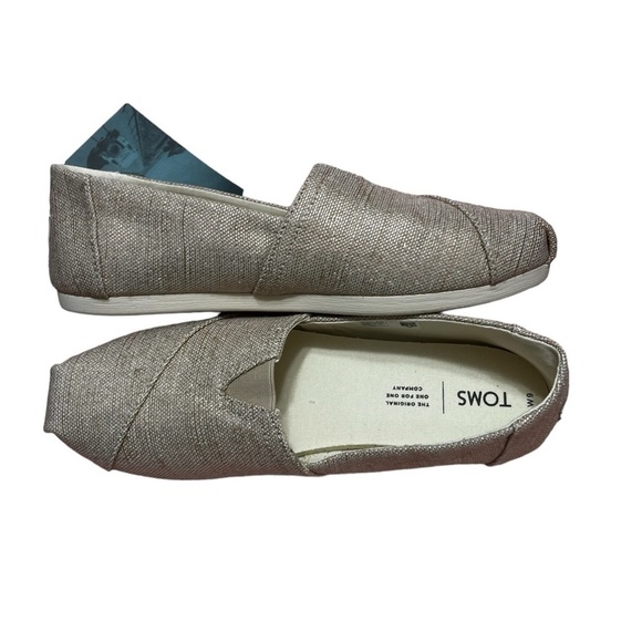 TOMS Ivory Glitter Alpargata Flat Slip
On Shoes Women's 9 nwt no box - Picture 2 of 9